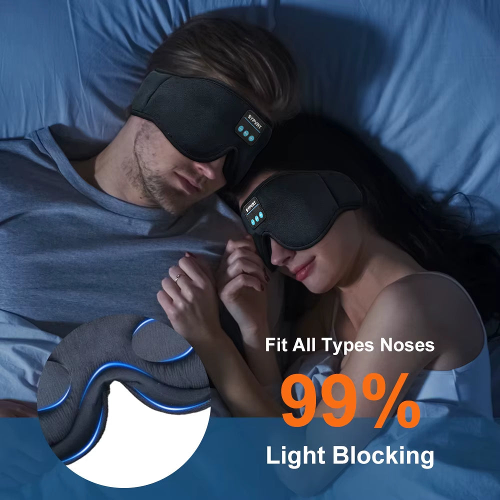 Dreamtune 3D: Bluetooth Sleep Mask with Wireless Headset & Adjustable Eye Cover
